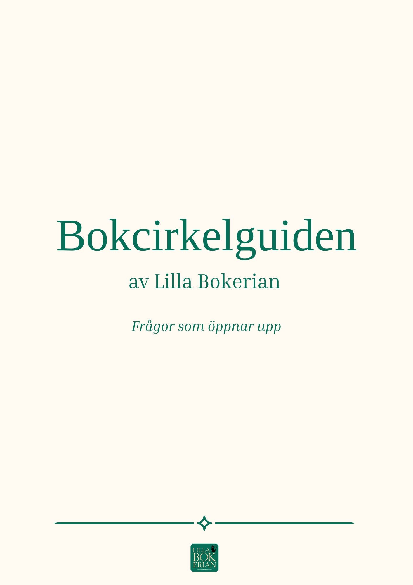 Bokcirkel- guiden, frågor som öppnar upp